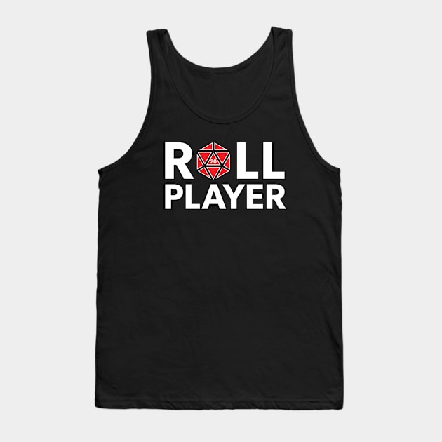 Roll Player (Red d20) Tank Top by NashSketches